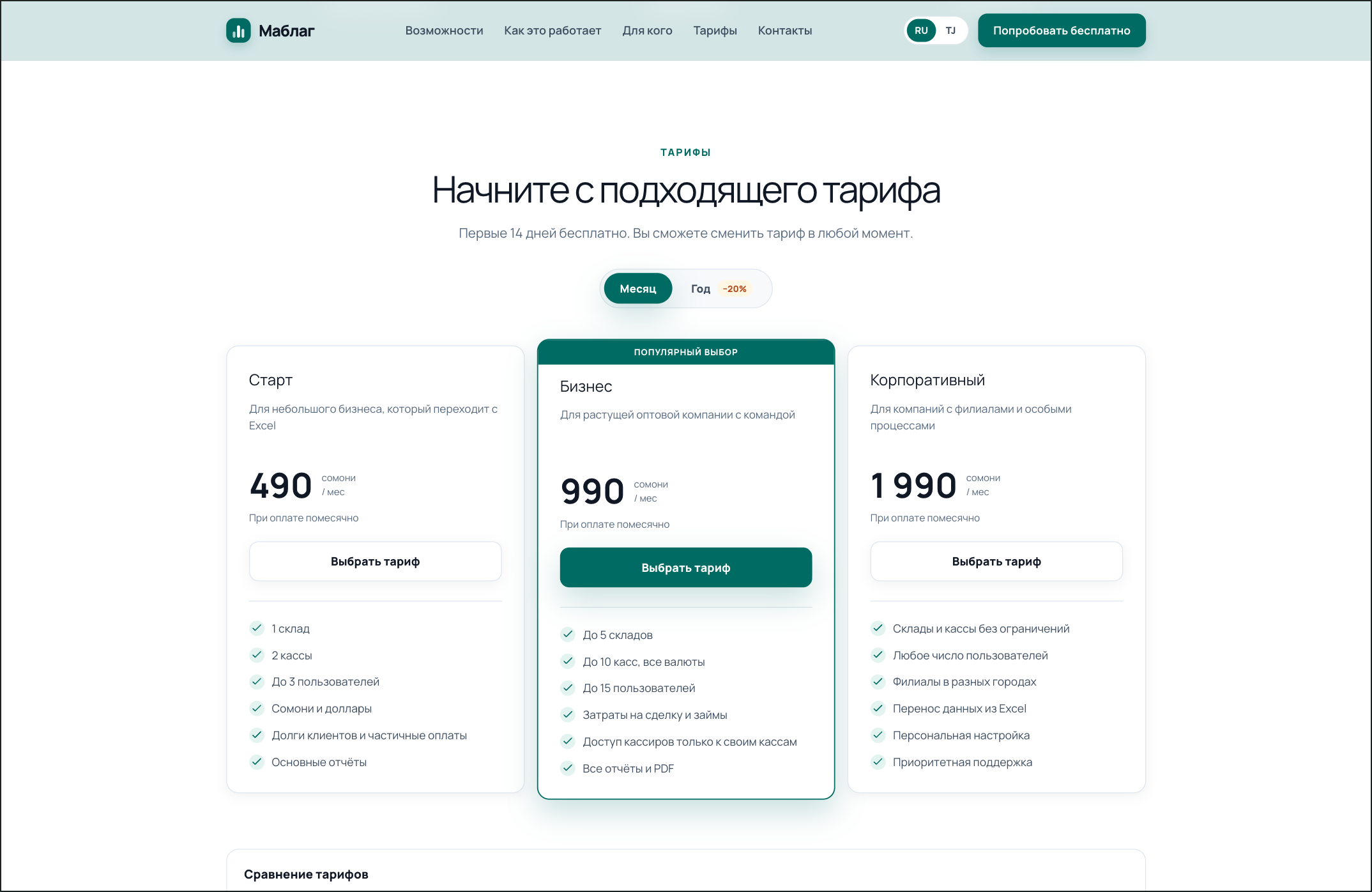 Тарифные планы
