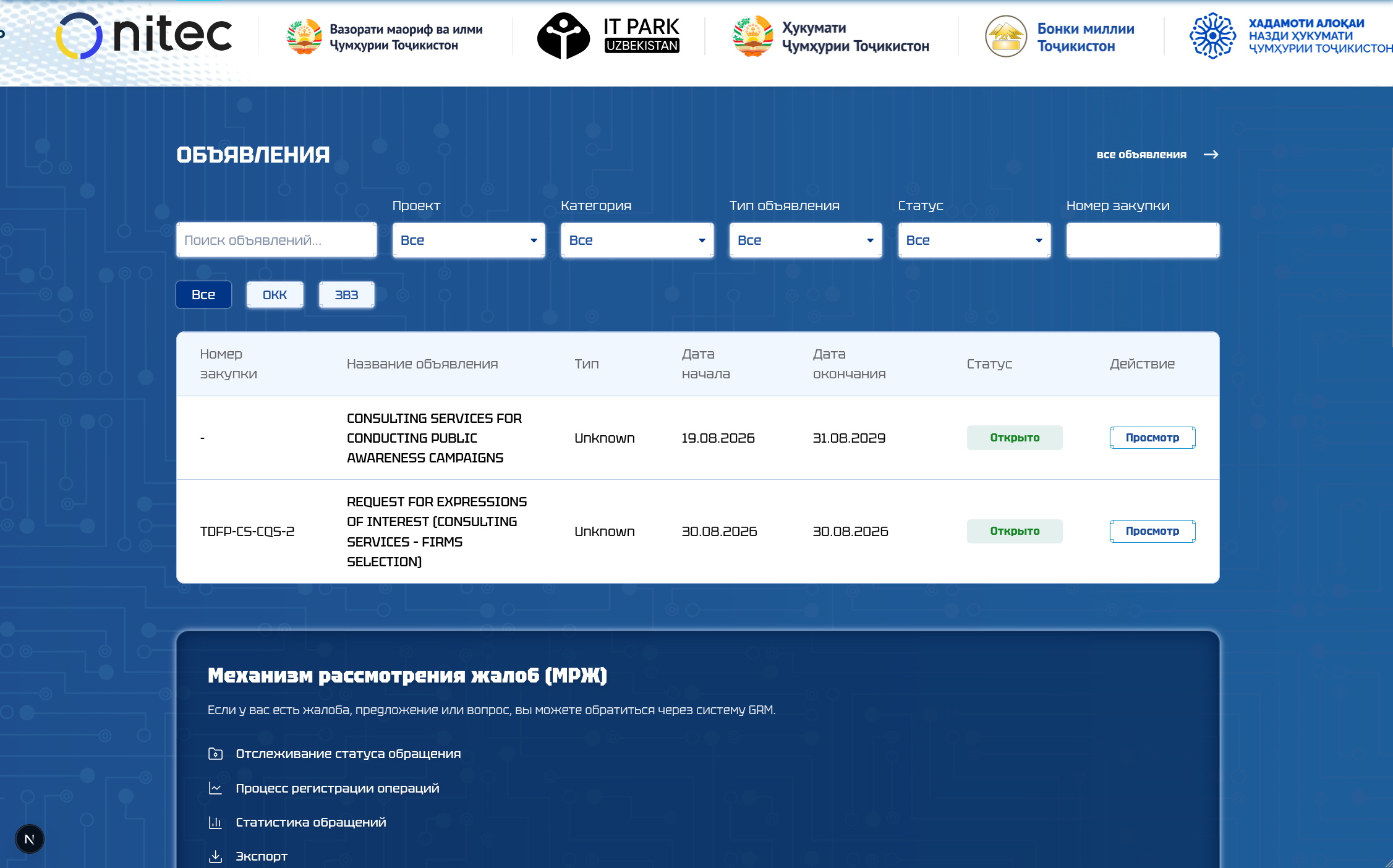 Блок объявлений