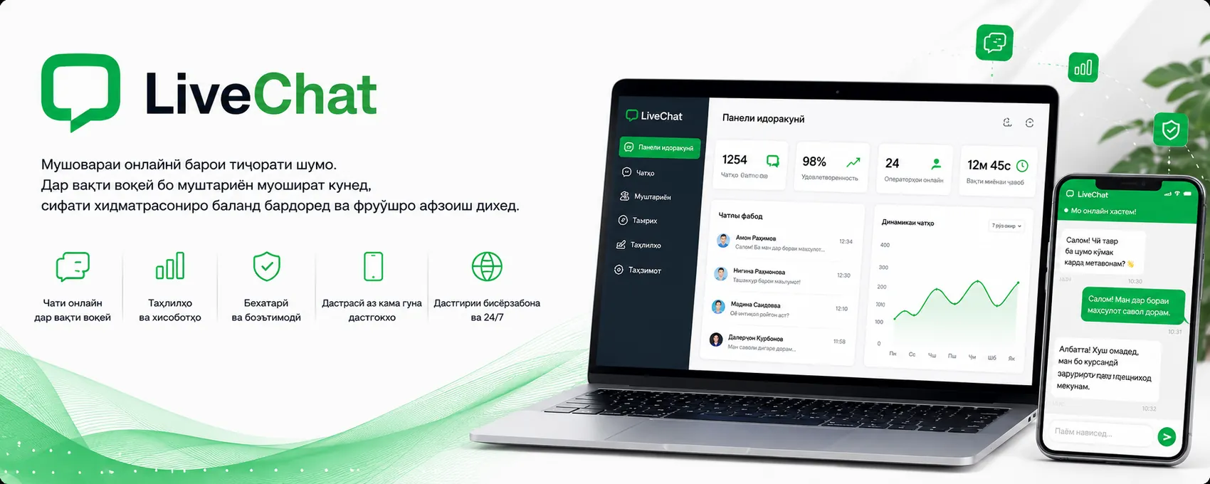 LiveChat.TJ — Онлайн-консультант для бизнеса